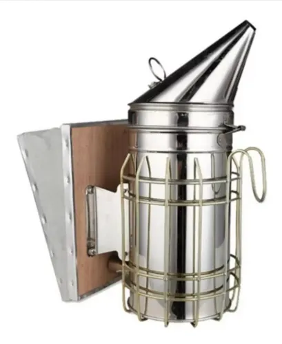 Fumigador Apicultura Profissional Aço Inox Reforçado Com Fole e Grelha
