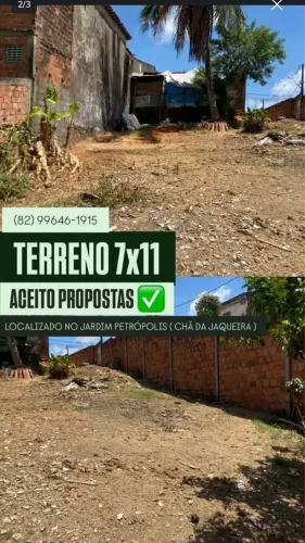 Terreno troco em moto ou carro