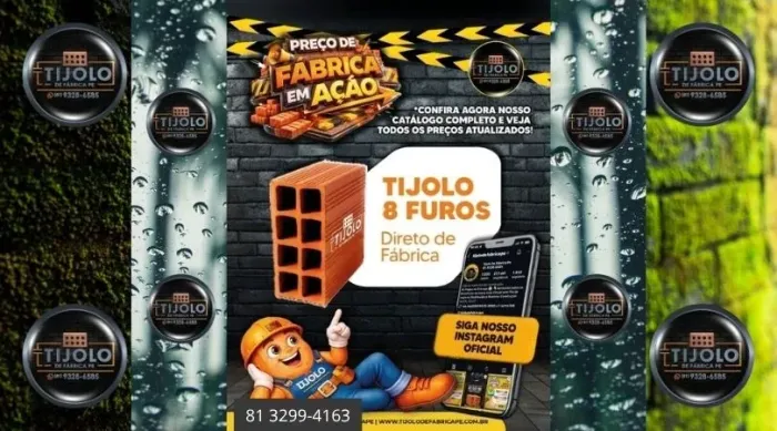 tijolo 8 furos 7 milheiros para sua obra
