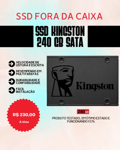 SSD 240 Gb Kingston (Fora da Caixa)