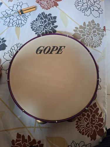 Pandeiro GOPE 12" profissional Pele Branca. (Pele branca é Item raro hj em dia)