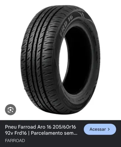 2 Pneus marca Farroad 205/60R16 92V