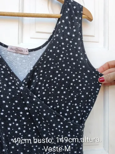 macação malha preto, com estrelinhas