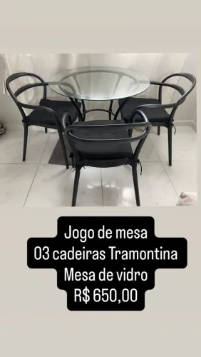Jogo de mesa 03 cadeiras