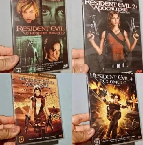 Combo DVD Resident Evil hóspede maldito, Resident Evil 2, Resident Evil 3, Resident evil 4