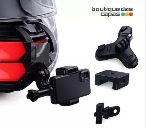 SUPORTE DE CAPACETE P GOPRO CÂMERAS DE AÇÃO CELULAR LEY-2325