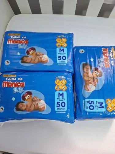 Troco fraldas M por tamanho G ou maior da Turma da Mônica