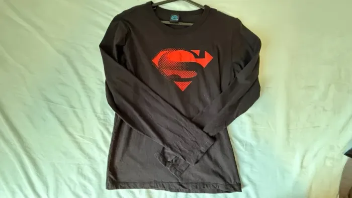 Camisa comprida preta  SuperMan tam 16