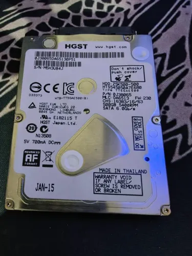 HD SATA - Marca HGST - 6.0Gb/s HH Z5k500-500a -500GB 5400RPM