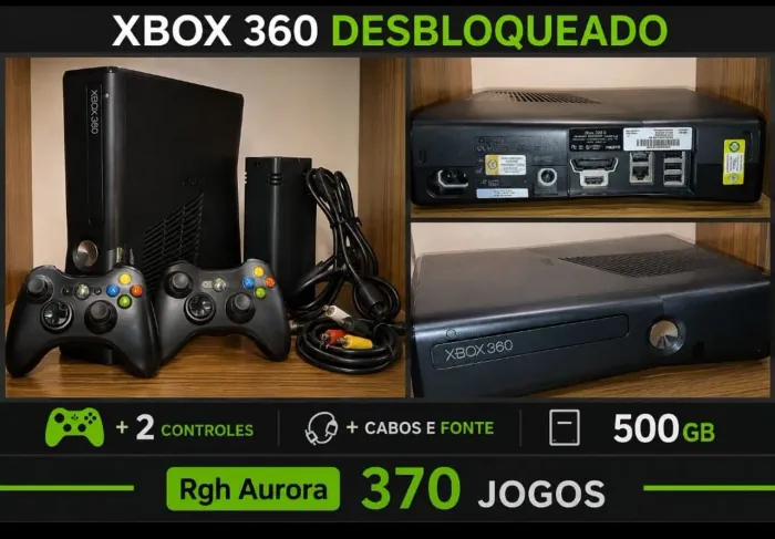 Vende-se xbox 360 desbloqueado em perfeito estado