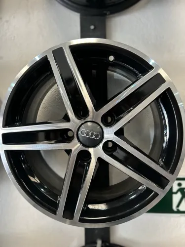 Jogo de Rodas Audi Aro 16 5x112 Preto Diamantado 