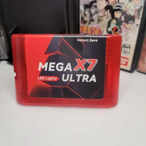 Cartucho Flash Mega X7 Ultra Com Save State E LED Mega Drive Genesis
