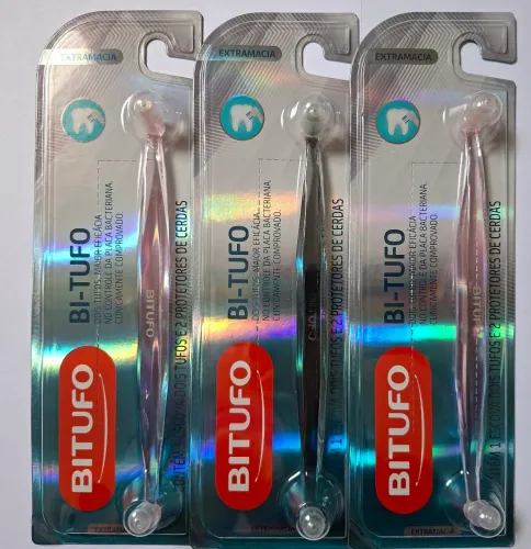 Escova dental Bitufo dois tufos kit com 3 escovas 