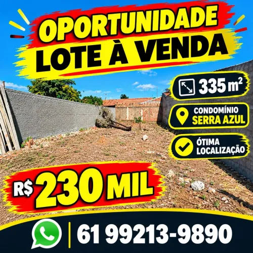 LOTE 335M2 COND. SERRA AZUL (ÓTIMA LOCALIZAÇÃO)