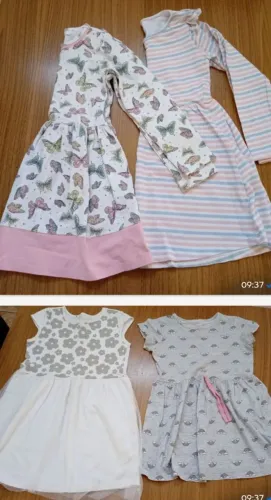 4 vestidos menina 5/6 anos manga longa/ manga normal