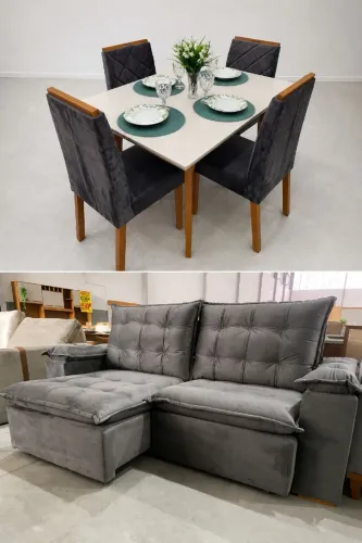 Sofá + Mesa de Jantar OFERTA FINAL DE SEMANA