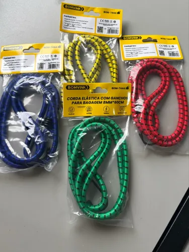 Corda Elástica com Ganchos para Bagagem 8mm X 60cm