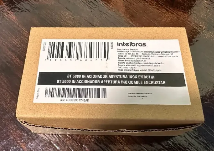 Acionador Inox Embutir Intelbras BT 5000 IN Novo - Kit 04 Peças