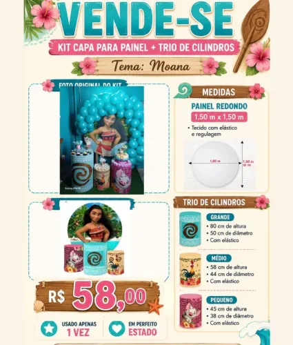 Kit Capa para Painel + Trio de cilindros Moana