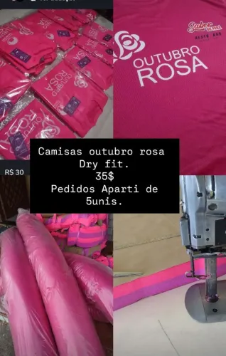 Camisas outubro rosa com a logo da sua empresa ou comércio