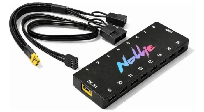 Controladora Rgb 5v 3 Pin Nollie 16 Canais Argb Hub Aurasync