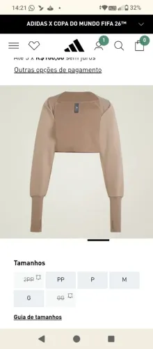 Bolero moletom Adidas Stella MC carlney Studio original código KC2016