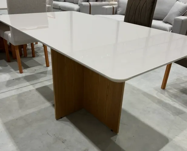 Mesa de Jantar 1,60 Tampo de Vidro NOVO PRONTA ENTREGA