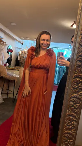 Vestido Laranja Elegante 40