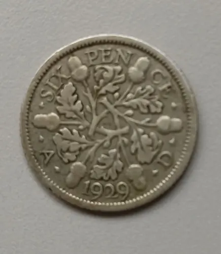 Moeda antiga (prata) 1928 reino unido