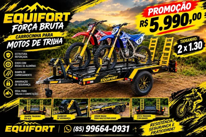 Reboque, fazendinha 2 eixo, reboque Quadriciclo, moto