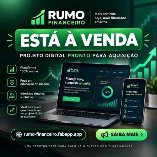 ? RUMO FINANCEIRO À VENDA ? Projeto Digital Pronto para Aquisição.