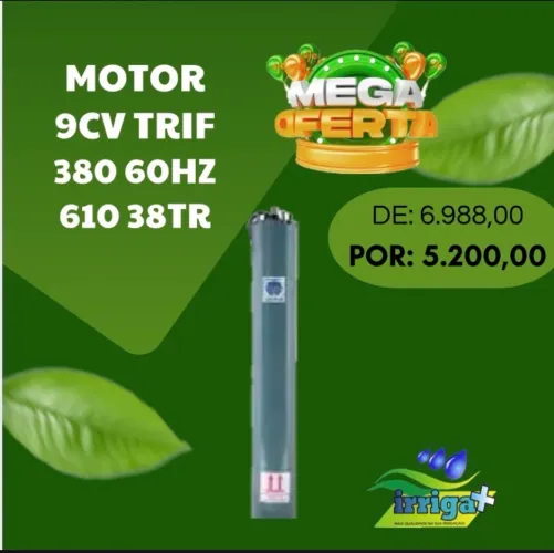 MOTOR ELÉTRICO 9CV TRIF 380V 60HZ MT 610 38TR LEÃO