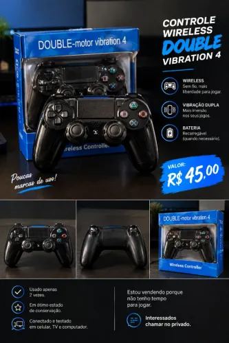 Controle Gamer Double-Motor vibration 4