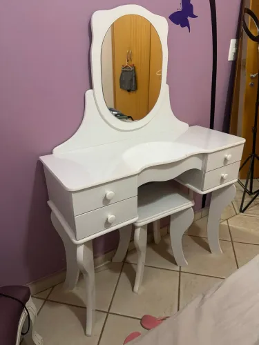 Penteadeira patrimar princesa, 4 gavetas com com banqueta