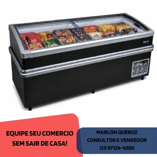 Ilha de Congelados Vidro Curvo 2 metros Polar