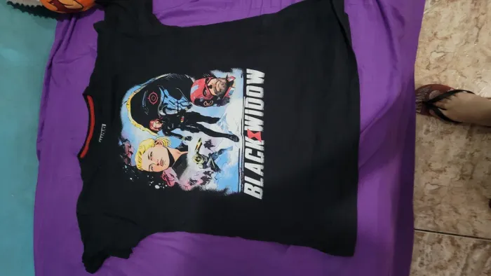 Camiseta Viúva Negra O filme Piticas tamanho G