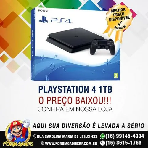PlayStation 4 Slim de 1 TB Com Excelentes Parcelamentos