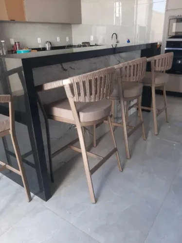 Banquetas em Alumínio, Corda Náutica e Tecido Impermeável