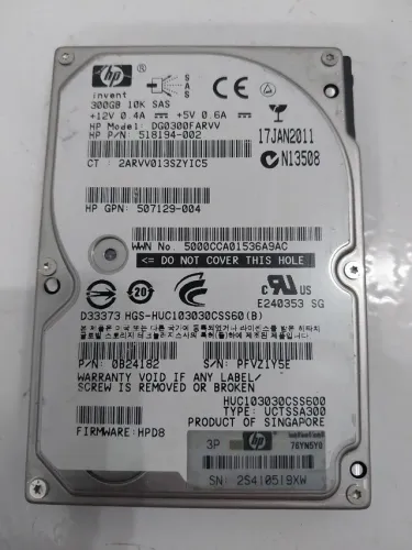 HD 300gb 10k sas para servidor
