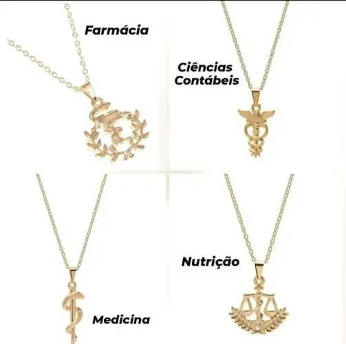 Colar profissões folheados a ouro 18k