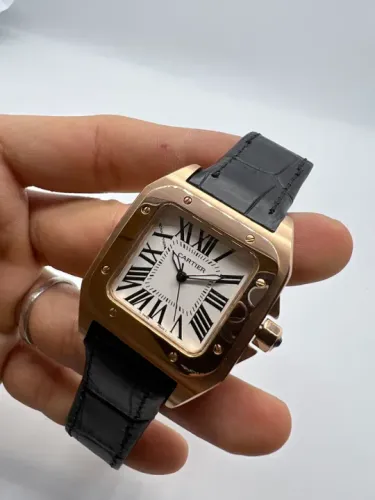 Cartier Santos Couro Luxo Automatico