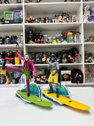 Estátuas Batman + Joker Deluxe Batman 66 Bds 1/10 Iron Studios