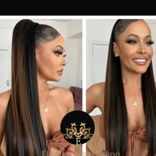 Rabo de cavalo morena iluminada