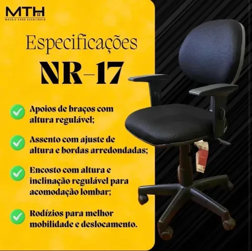 Cadeira de rodinha para escritório e home office 