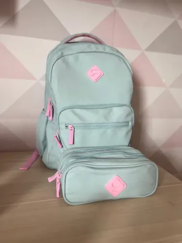 Mochila escolar feminina com estojo hidroblok