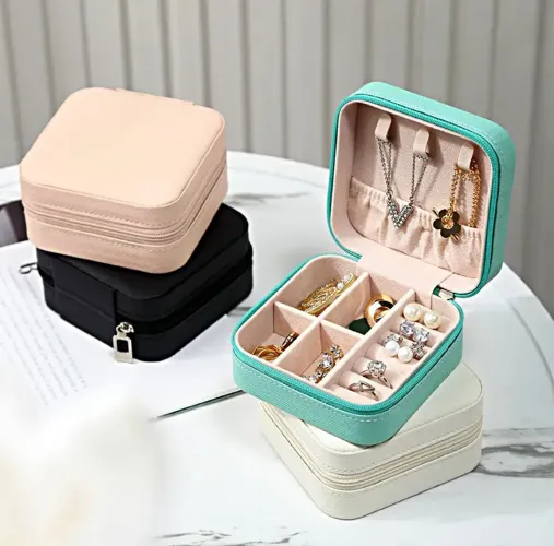 Mini Porta Jóias Portátil Excelente Qualidade Armazenamento de Acessórios para Viagens