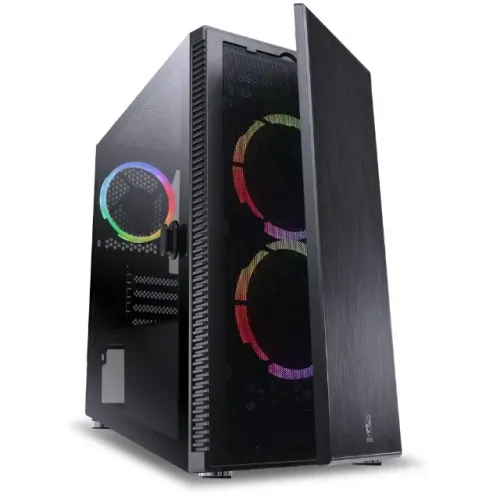  Gabinete Gamer Pcyes Solid c/ 3 Fans Led RGB Controlável - Micro-ATX e Mini-ITX - WZetta
