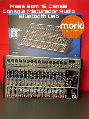 Mesa de Som 16 Canais Profissional Interface Bluetooth USB