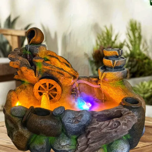 Fonte de Água Pedra Jarros Jardim 