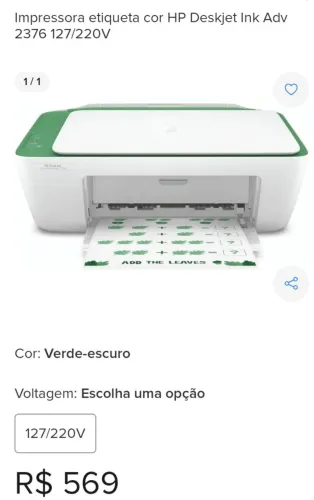 Impressora HP Deskjet Ink Advantage 2376 127/220V